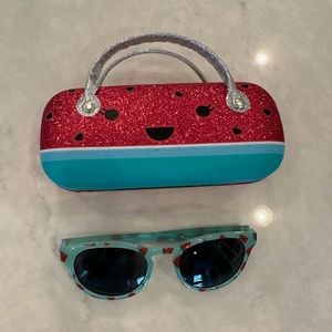 SOLD - Girls watermelon sunglasses with case